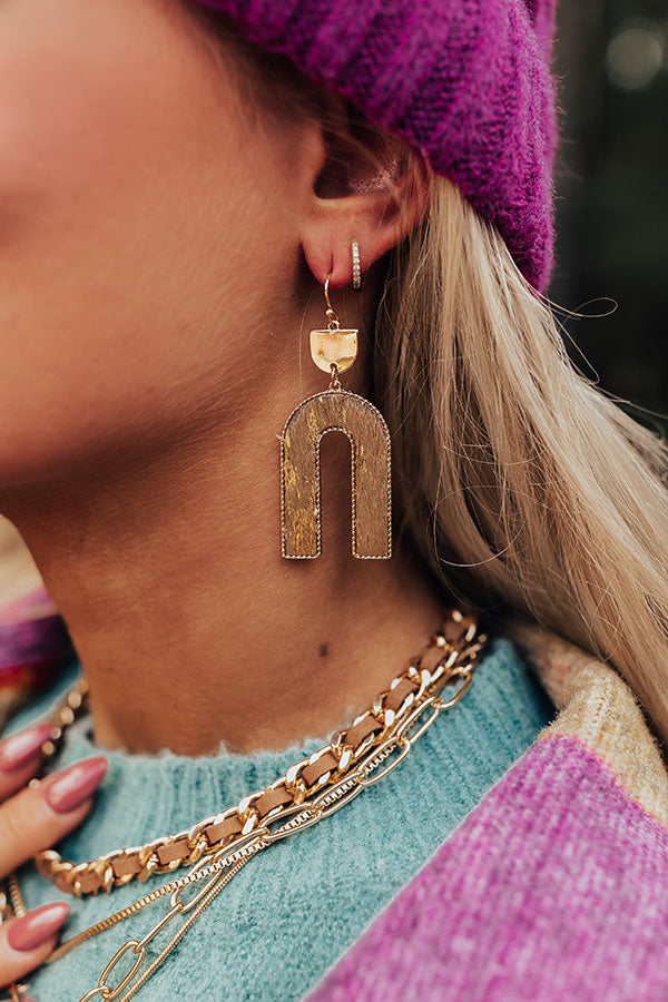 Central Park Perks Earrings In Brown Image - 2