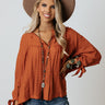 Made For Each Other Shift Top In Rust Image - 1