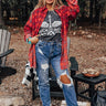 Worth Your Time Flannel Top In Red Image - 1