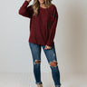 On Mountain Time Waffle Knit Top Image - 1