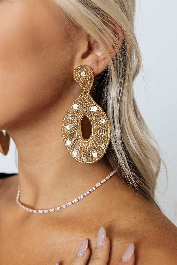 Sunday Sunshine Beaded Earrings In Gold Image - 2