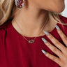 Kendra Scott Baroque Elisa Gold Pendant Necklace in Mauve Abalone Image - 1