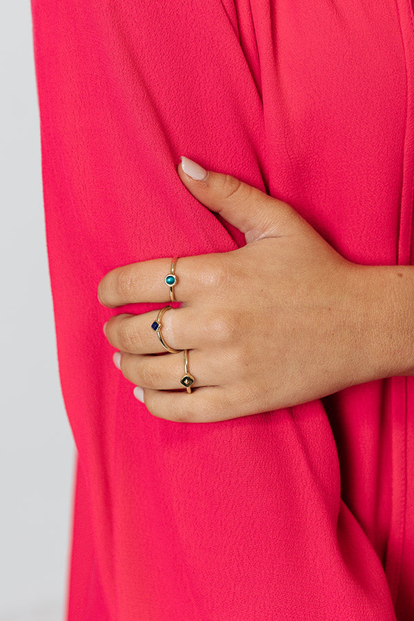Kendra Scott Gemma Ring Set Of 3 in Teal Mix Image - 1