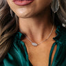 Kendra Scott Baroque Elisa Silver Pendant Necklace in Gray Banded Agate Image - 1