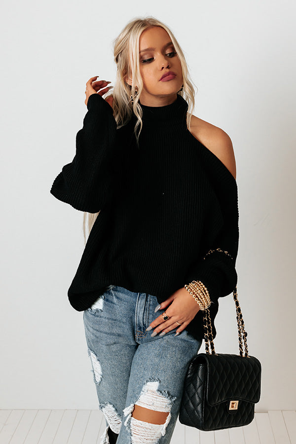 Forever Dreaming Cut Out Sweater in Black Image - 1