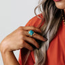 Kendra Scott Cass Gold Cocktail Ring in Teal Howlite Image - 1