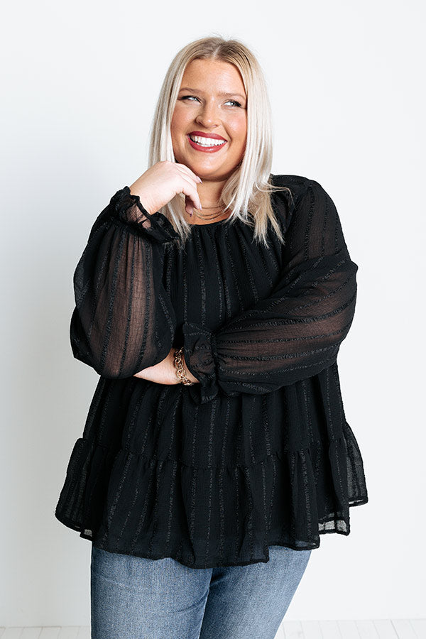 Infinitely Grateful Babydoll Top In Black Curves Image - 2