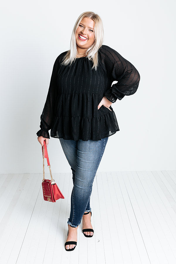 Infinitely Grateful Babydoll Top In Black Curves Image - 1