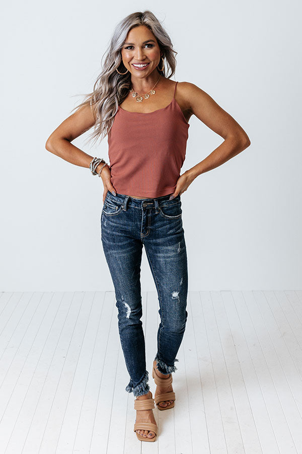Oh, Snap Crop Top In Rustic Rose Image - 2