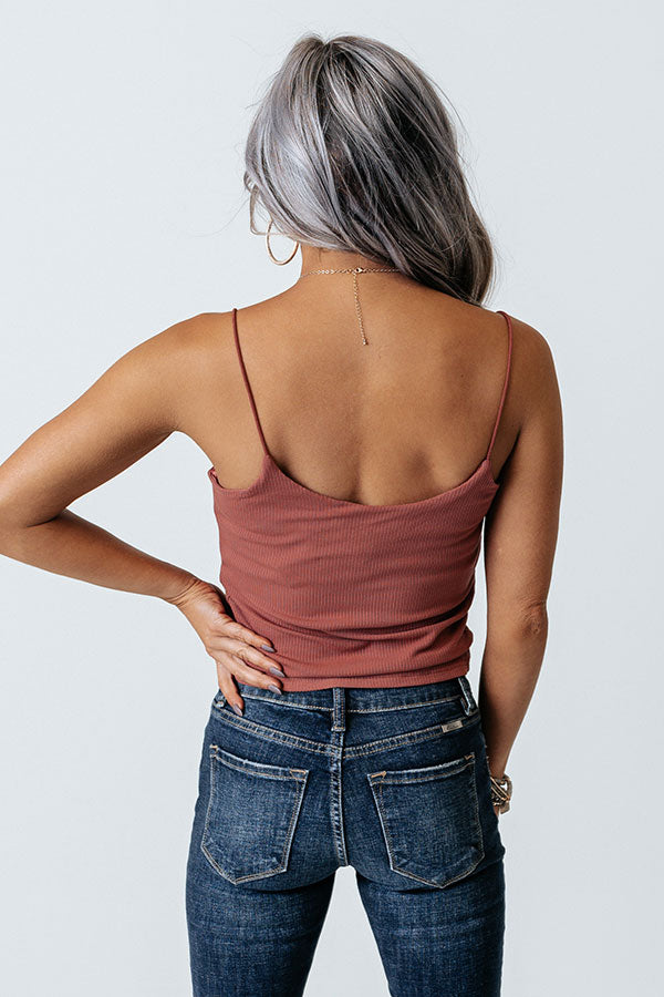 Oh, Snap Crop Top In Rustic Rose Image - 4