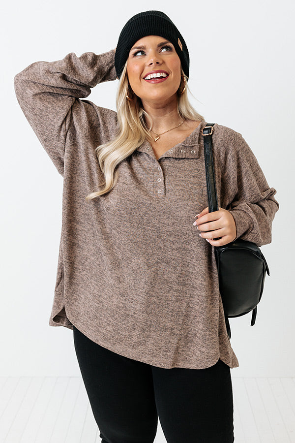 Mirror Image Shift Top In Taupe Curves Image - 1