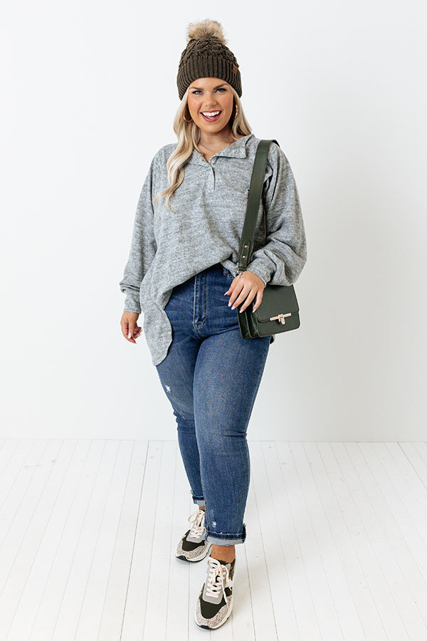 Mirror Image Shift Top In Grey Curves Image - 2