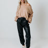 Living Downtown Faux Leather Joggers In Black Image - 1