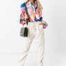 Living Downtown Faux Leather Joggers In Cream Image - 1