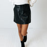 The Penny Faux Leather Skirt In Black Image - 1