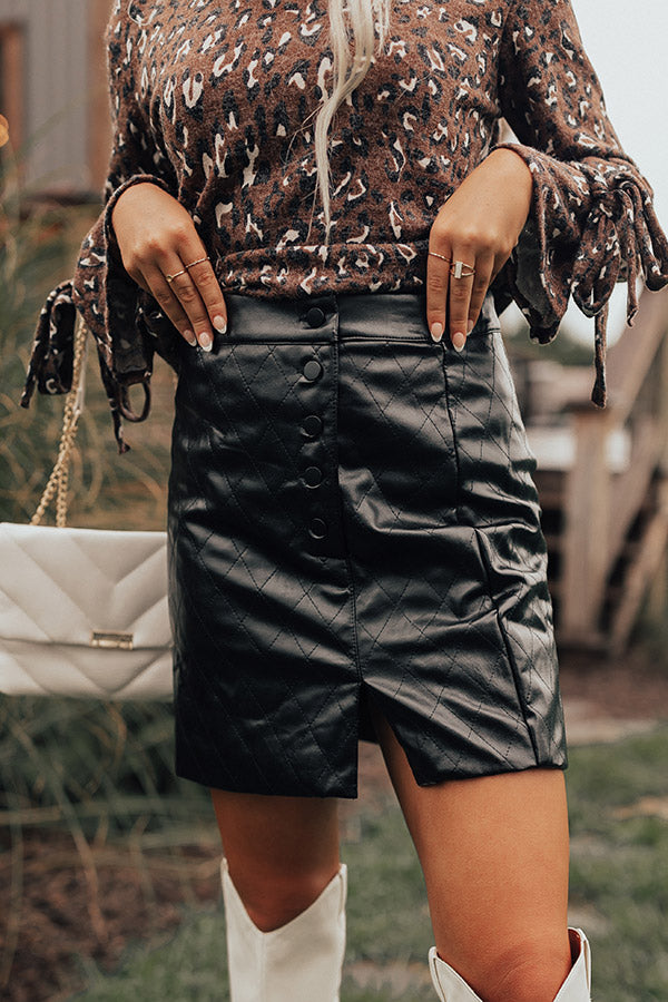 Remember Tonight Faux Leather Skirt Image - 3
