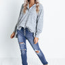 Mirror Image Shift Top In Grey Image - 1