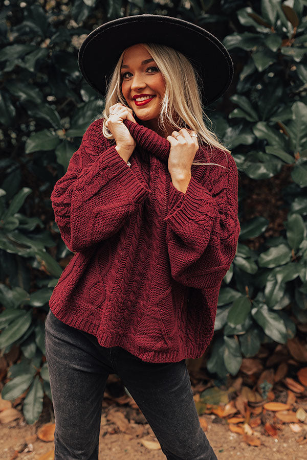 Snow In Love Cable Knit Sweater In Melort