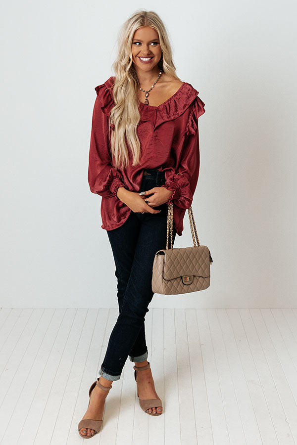 Soho Sweetness Shift Top In Wine
