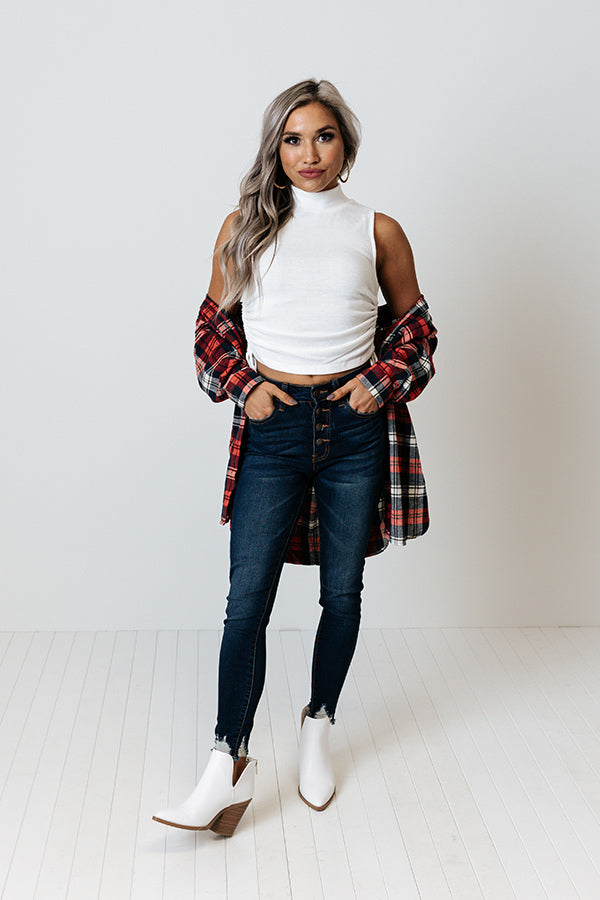 Have A Ball Ruched Side Top In White Image - 2