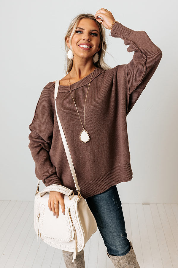 Mind Your Manners Knit Sweater In Hazelnut