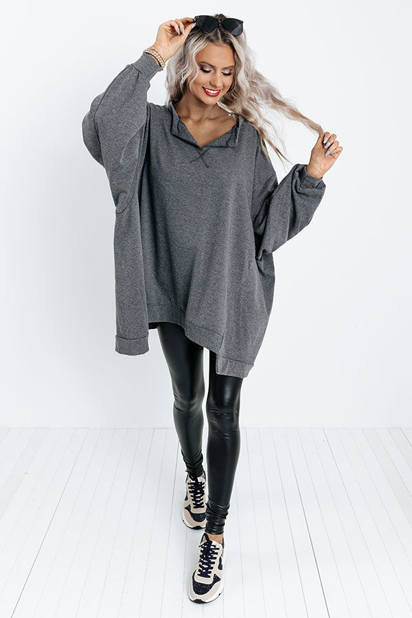 Brisk Stroll Tunic Sweatshirt in Dark Grey Image - 1