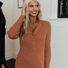 Hint Of Cozy Ribbed Sweater Top In Camel Image - 1