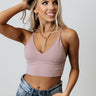 Cute Calling Long Line Bralette In Dusty Purple Image - 1