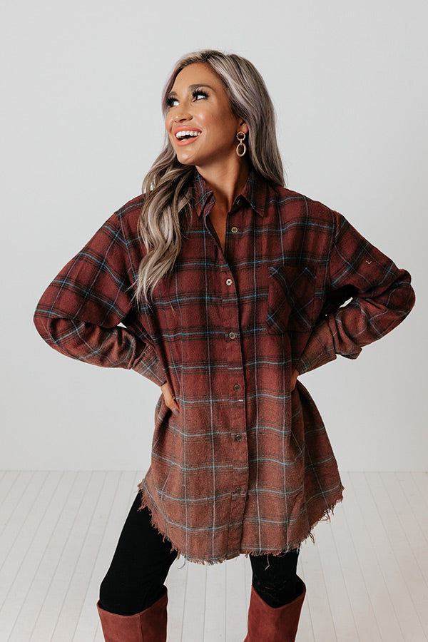 Worth Your Time Flannel Top In Purple Image - 2