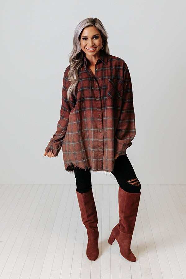 Worth Your Time Flannel Top In Purple Image - 1