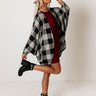 Cuddled Down Buffalo Check Cardigan In Grey Image - 1