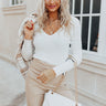 Candy Apple Dip Ribbed Top In White Image - 1