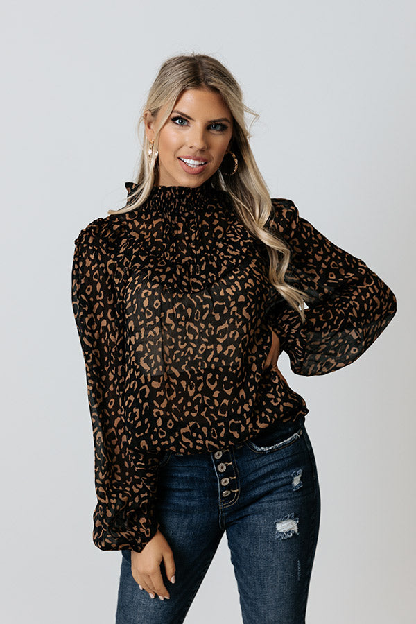 Have A Great Time Leopard Shift Top Image - 1