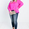 Once In A Lifetime Satin Top In Hot Pink Curves Image - 1