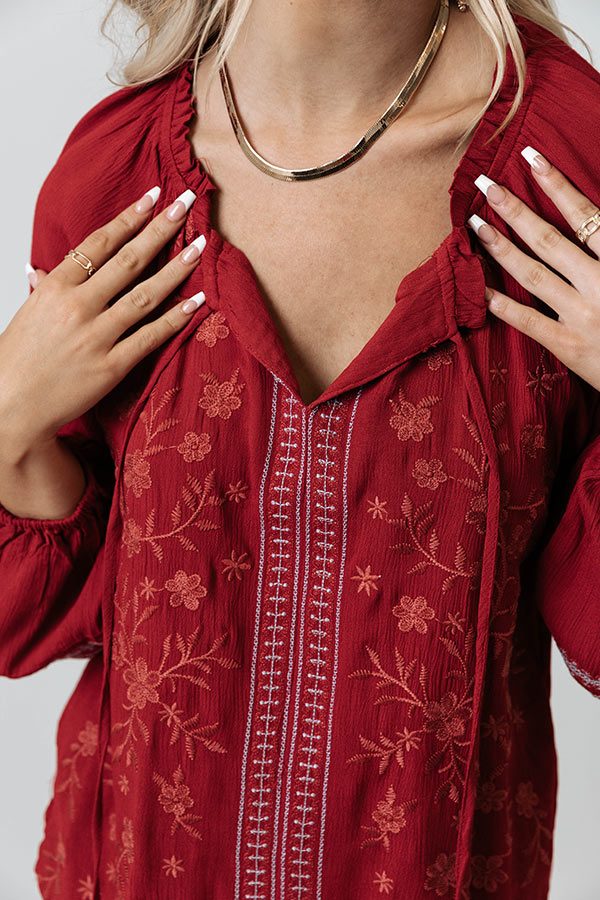 Tavern Nights Embroidered Shift Top Image - 4
