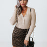Hint Of Cozy Ribbed Sweater Top In Light Beige Image - 1