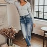 Candy Apple Dip Ribbed Top In Grey Image - 1