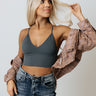 Cute Calling Long Line Bralette In Slate Image - 1