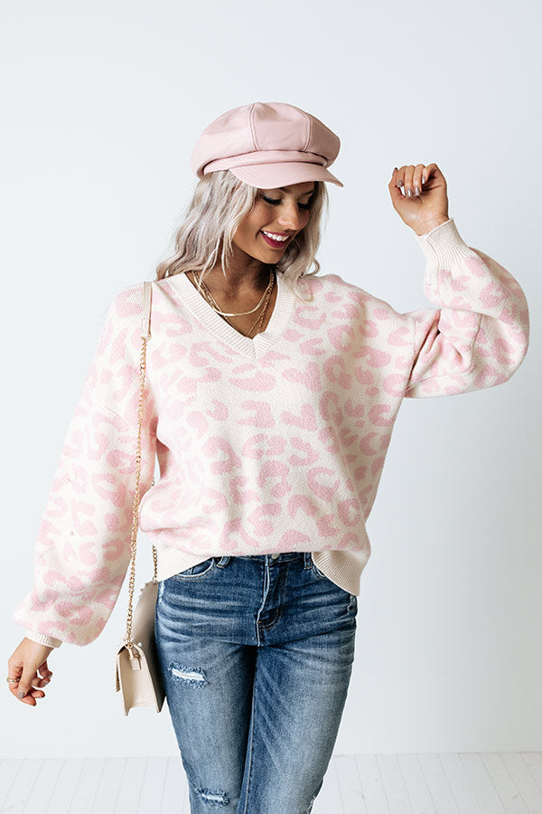 Snow Caps Leopard Sweater Image - 2