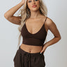 Cute Calling Long Line Bralette In Brown Image - 1
