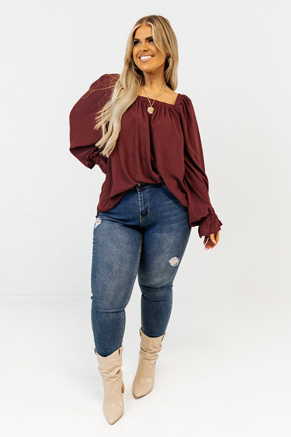Signature Move Shift Top In Merlot Curves Image - 1