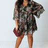 Downtown Dallas Floral Dress in Olive Curves Image - 1