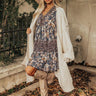 Fall Delight Floral Babydoll Dress In Navy Image - 1