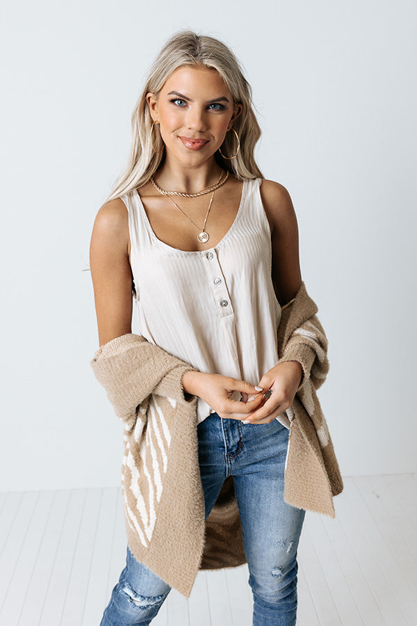 New To Love Satin Top In Light Beige Image - 1