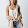 New To Love Satin Top In Light Beige Image - 1