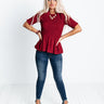 Fine And Divine Smocked Top In Crimson Image - 1