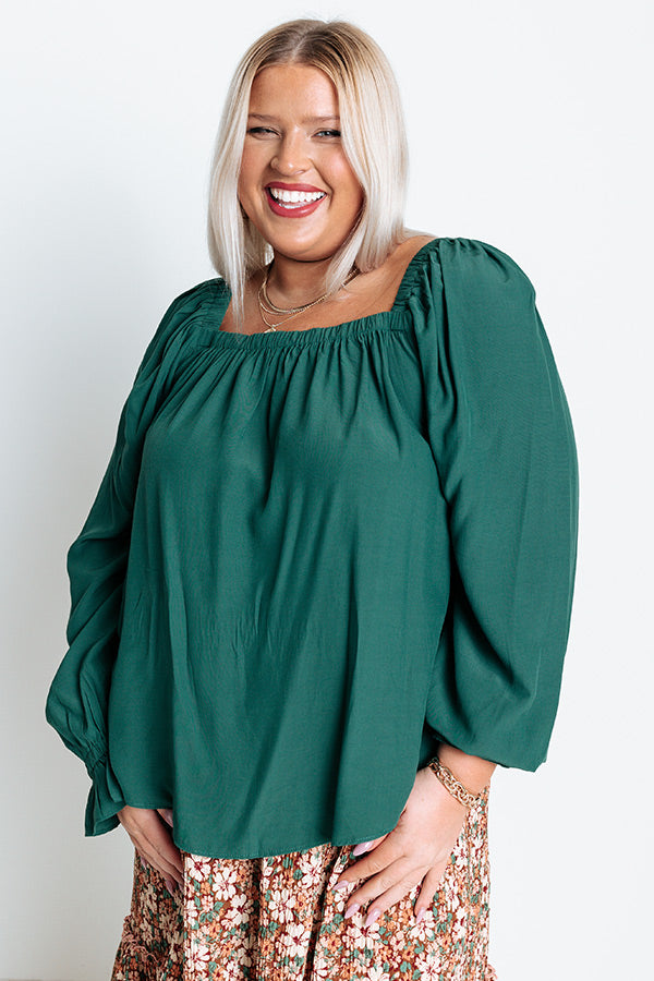 Signature Move Shift Top In Hunter Green Curves Image - 2