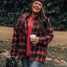 Pouring Cider Flannel Top In Red Curves Image - 1