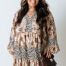 Fall Delight Floral Babydoll Dress In Birch Curves Image - 1