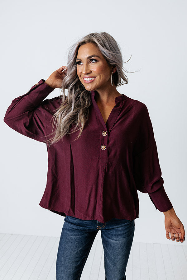 Balcony Nights Shift Top In Windsor Wine Image - 1